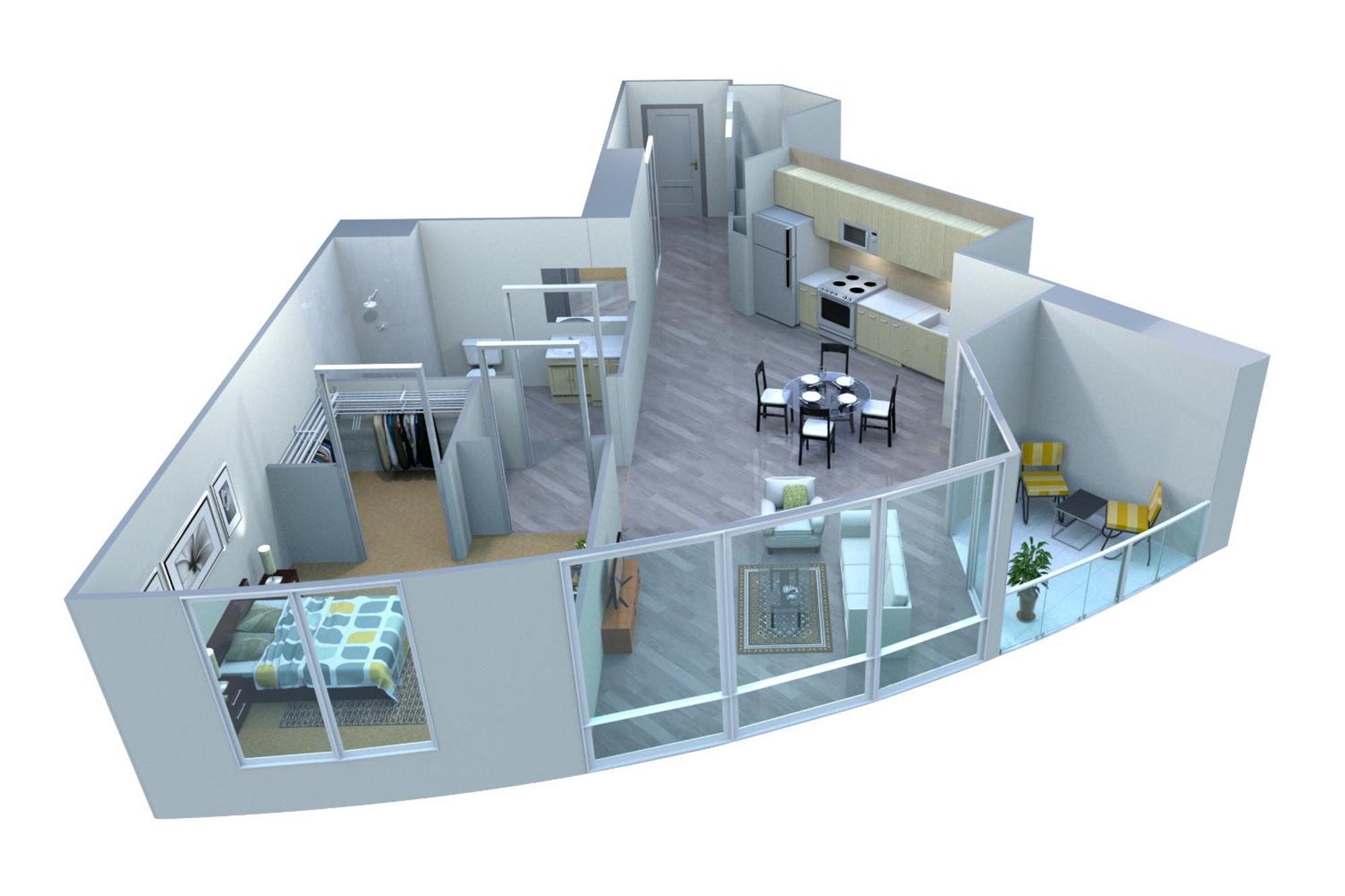 Placemakr Premier SoBro Nashville Exterior foto 3D floor plan